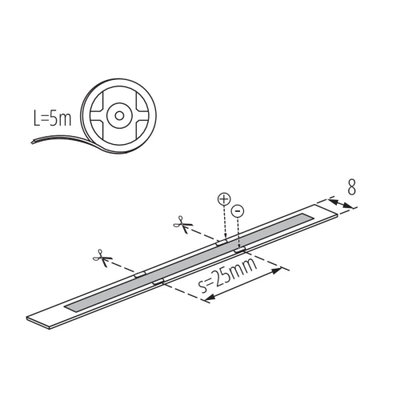 LED Strip COB 12V 8W/m 760lm/m Kallvit 4000K
