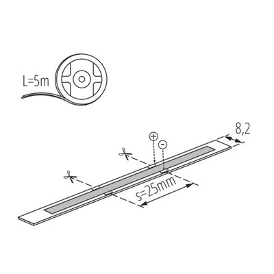LED Strip COB 12V 8W/m 720lm/m Kallvit 4000K IP65