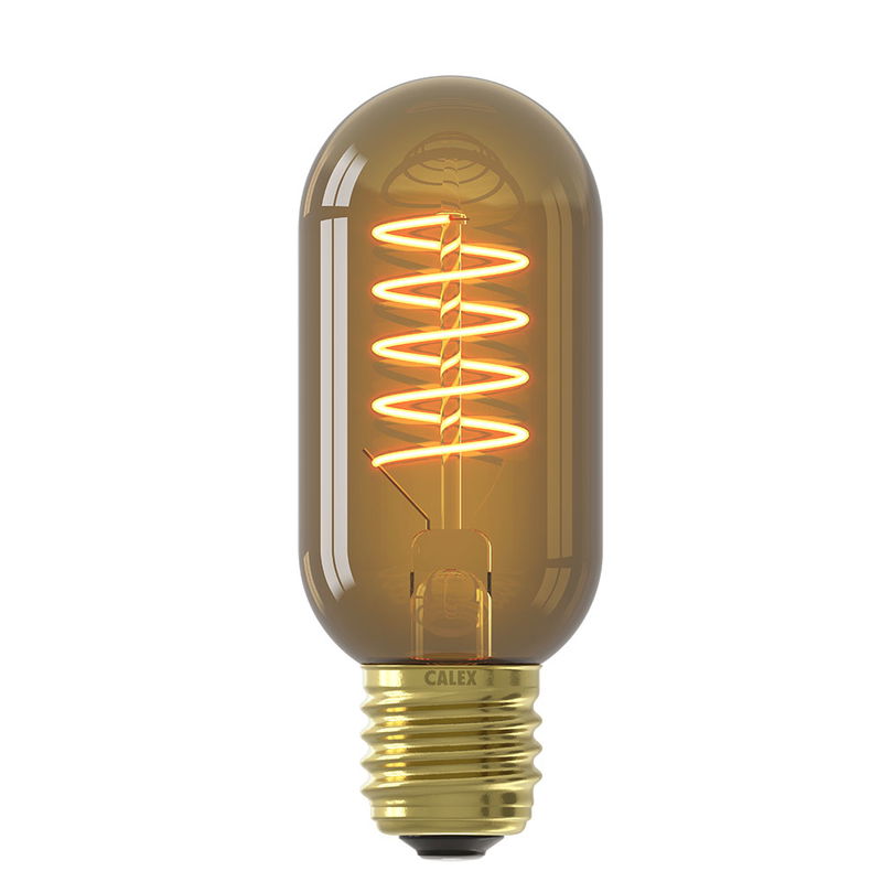 Dimbar Rörlampa Spiral Amber LED 4W 120lm E27 1800K
