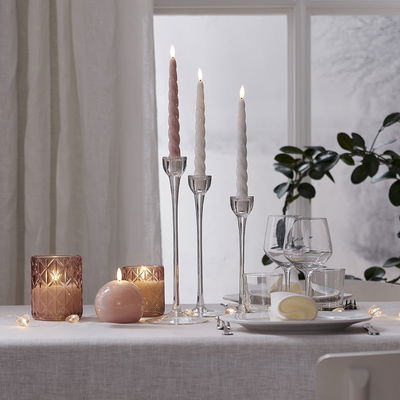 Blockljus Flamme Romb 10cm Rosa