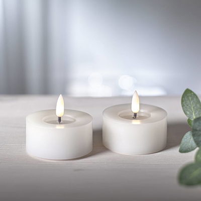 Värmeljus Flamme Flow Vit 2-pack Timer