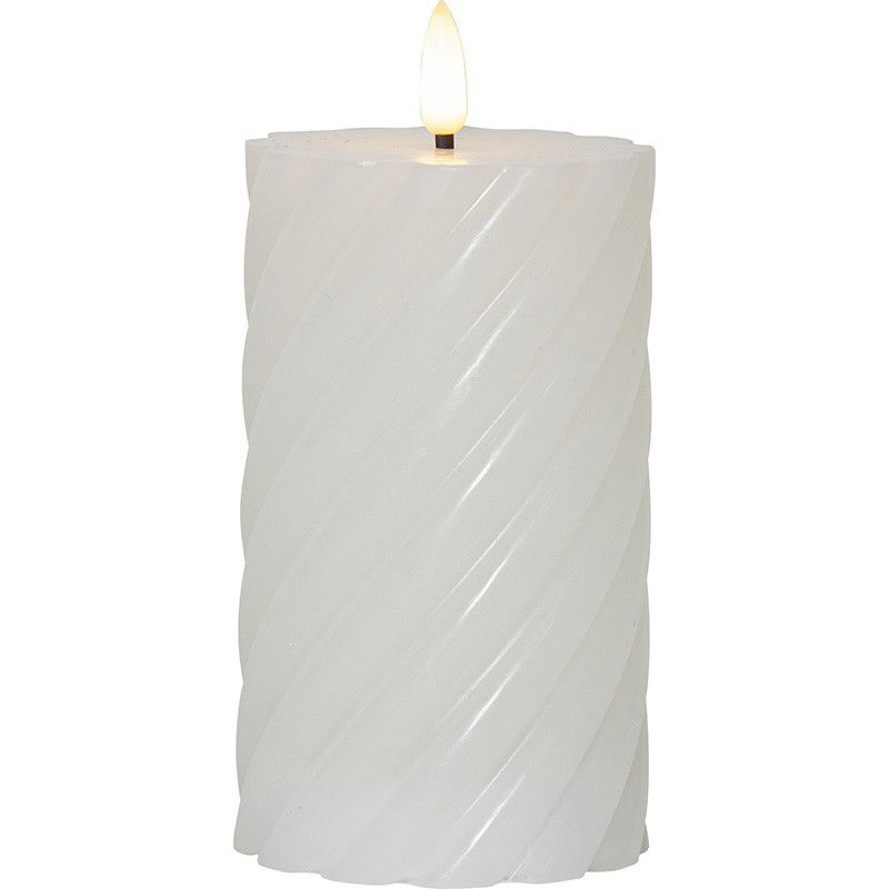 Blockljus Flamme Swirl 2-Pack Grå 7,5cm Blockljus Flamme Swirl 2-Pack Grå 7,5cm
