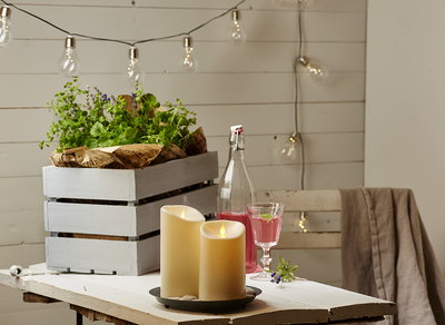 Blockljus M-Twinkle Vit 17,5cm