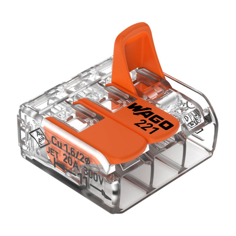 Wago 221-413 3-Pol Kopplingsklämma 4 mm²