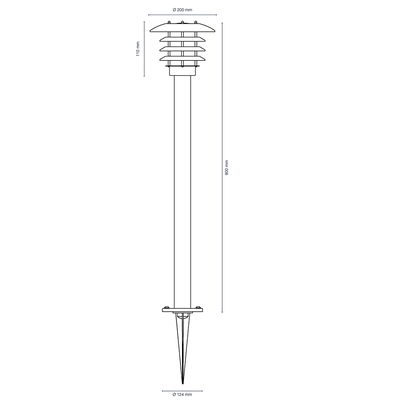 Pollare Saturnus 90cm mörkgrå 3W 250lm från LightsOn Garden Plug & Play