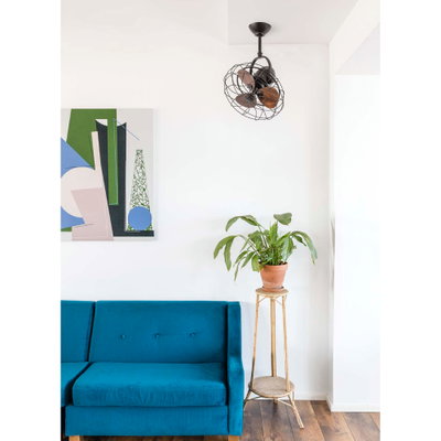Takfläkt KEIKI 43cm Valnöt/Mörkbrun S