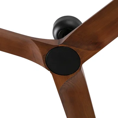 Takfläkt HEYWOOD Ø132cm Valnöt/Svart L Smart Appstyrd TUYA