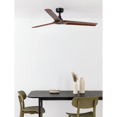 Takfläkt HEYWOOD Ø132cm Valnöt/Svart L
