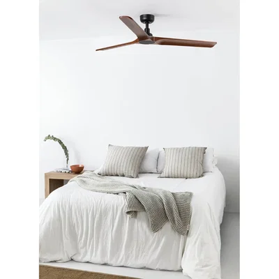 Takfläkt HEYWOOD Ø132cm Valnöt/Svart L Smart Appstyrd TUYA