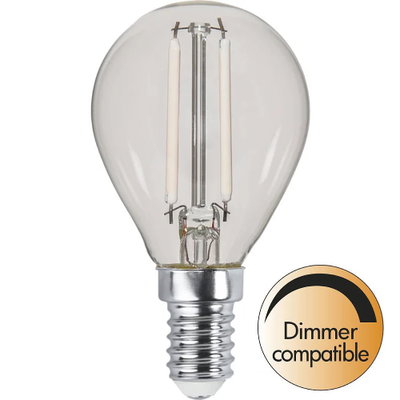 Dimbar  Klotlampa LED Vita Filament 2,5W 250lm E14 2700K