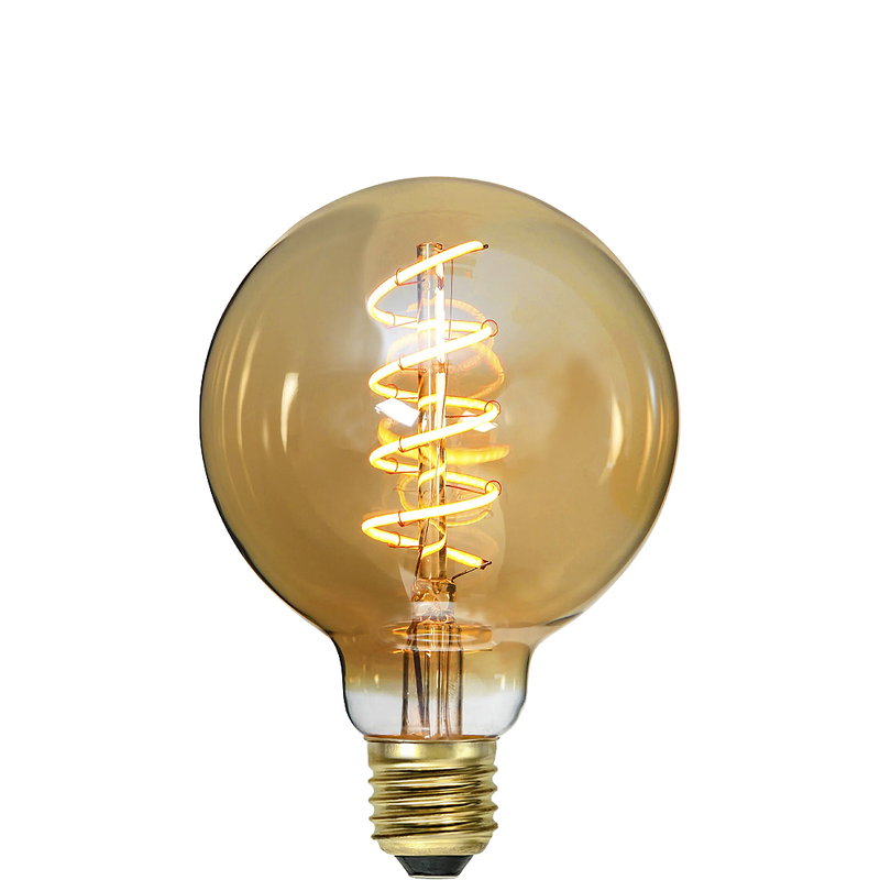 Globlampa Ø95 LED Spiral Amber 150lm E27 2000K Dim