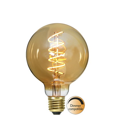 Globlampa Ø95 LED Spiral Amber 150lm E27 2000K Dim