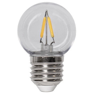 Klotlampa Plasthölje LED Filament 1,4W 120lm E27 2700K