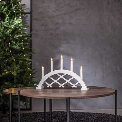 Ljusstake Rute Båge Vit