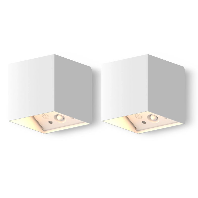 Batteridriven Vägglampa Falerna inkl. fjärr 2-pack Vit