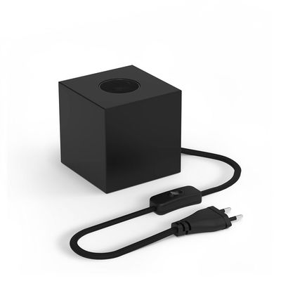 Lampfot Kub E27 8,5cm Svart Metall