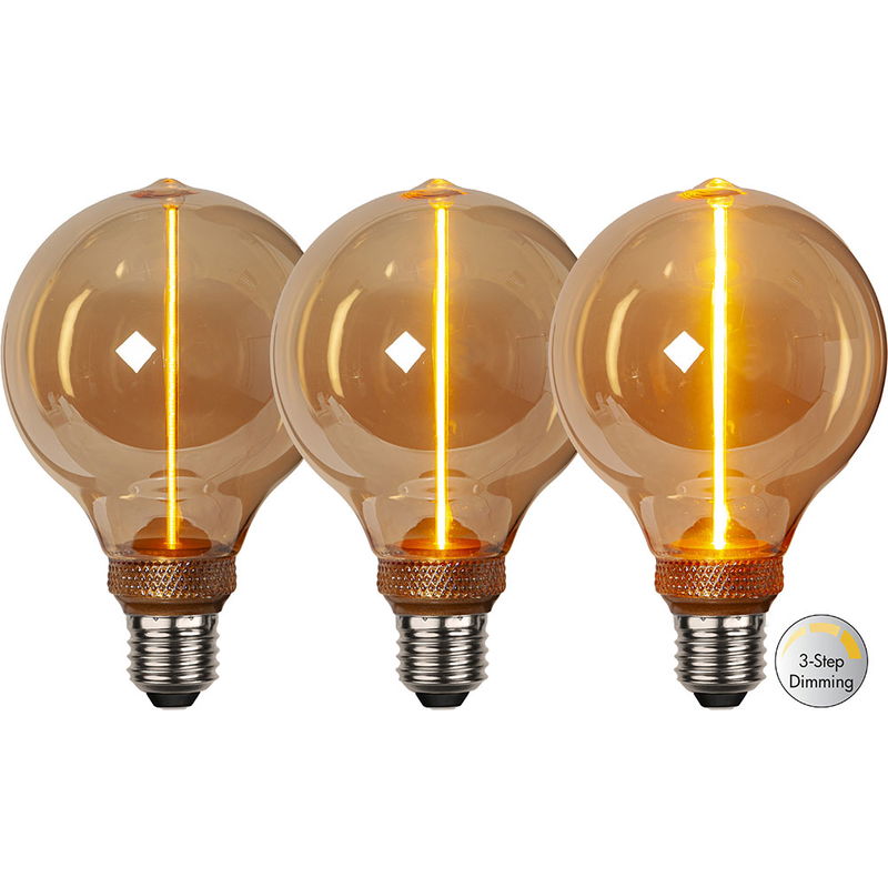 LED-lampa E27 G95 Decoled One 3-stegs dimming amber