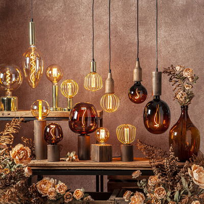 LED-lampa E27 G125 Decoled Metal 3-stegs dimming Rund