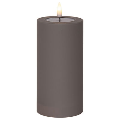 Blockljus Flamme Soft Grå 17.5cm
