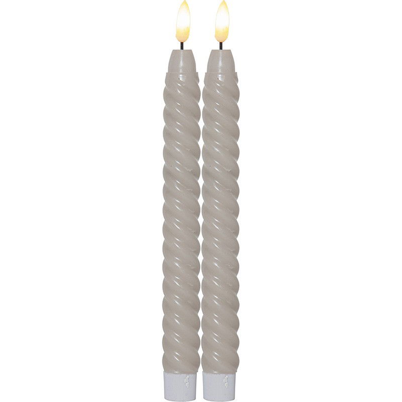 Antikljus Flamme Swirl 2-Pack Beige Antikljus Flamme Swirl 2-Pack Beige