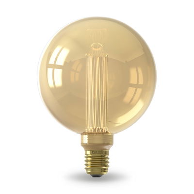 Dimbar Globlampa Ø125 Guld LED 4W 120lm E27 1800K