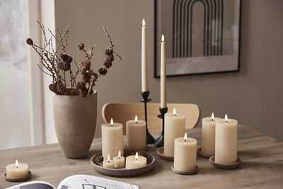 Värmeljus Flamme Flow Beige 2-pack Timer