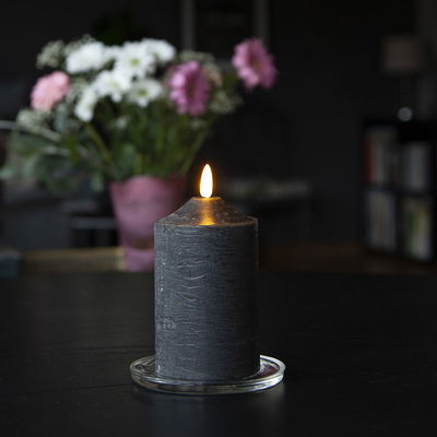 Blockljus Flamme 15cm Svart