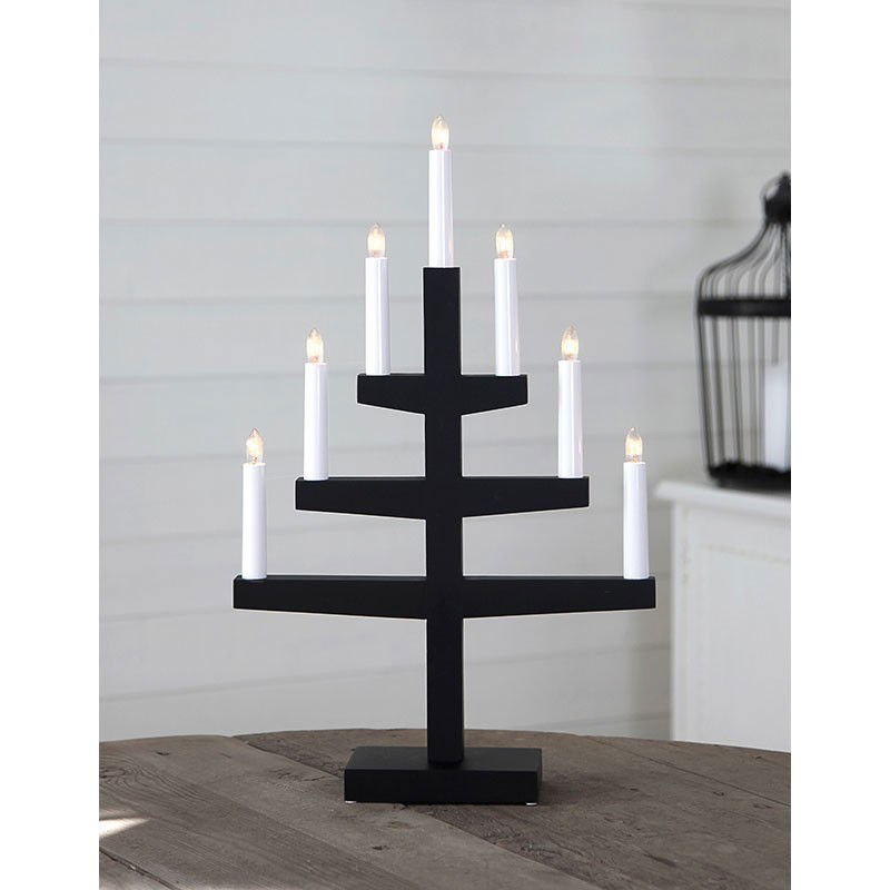 Ljusstake Trapp 7-ljus Svart Ljusstake Trapp 7-ljus Svart