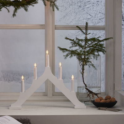 Adventsljusstake Alma 5-armad Vit LED