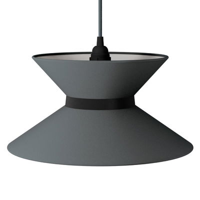 Lampskärm Clessidra i Mörkgrå med midjeband i antracit