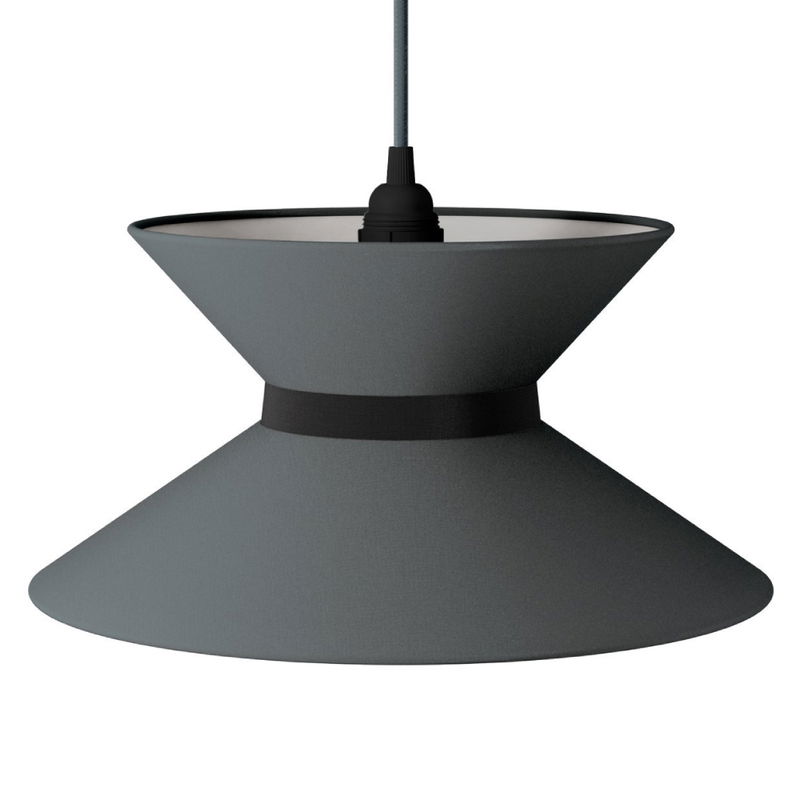 Lampskärm Clessidra i Mörkgrå med midjeband i antracit