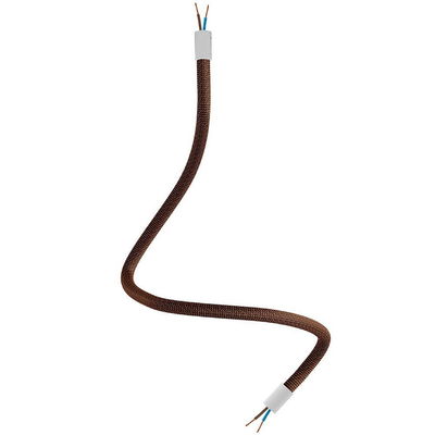 Flexibel textilkabel Whisky Svart med vita avslut, 60cm | Creative Cables