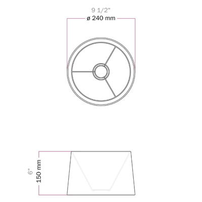 Lampskärm 24cm Athena med E27-fattning för bords- och golvlampa
