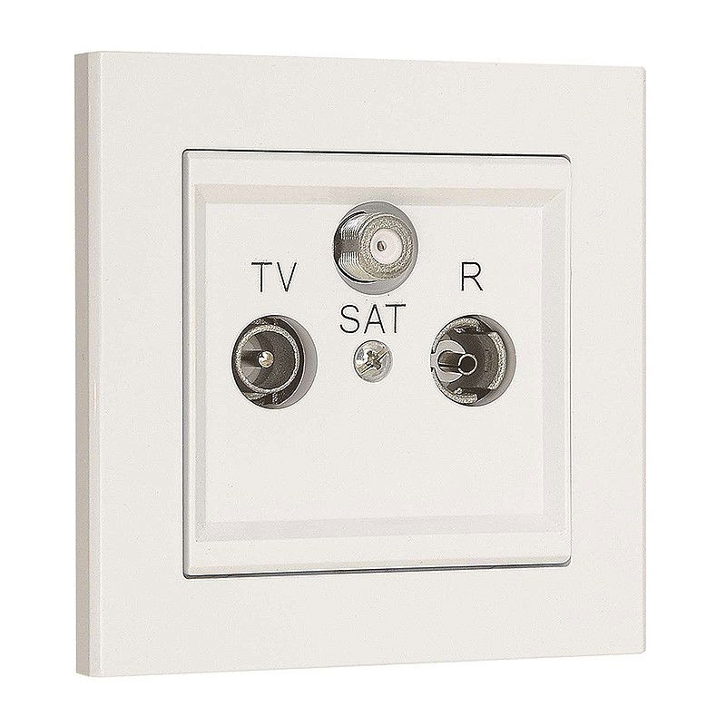 Malmbergs Optima Antennuttag utan genomgång Radio/TV/Sat Vit Malmbergs Optima Antennuttag utan genomgång Radio/TV/Sat Vit