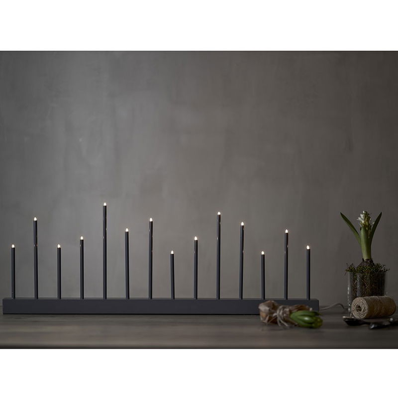 Ljusstake Buzz Grå 27cm Ljusstake Buzz Grå 27cm | Star Trading | Lampgrossen