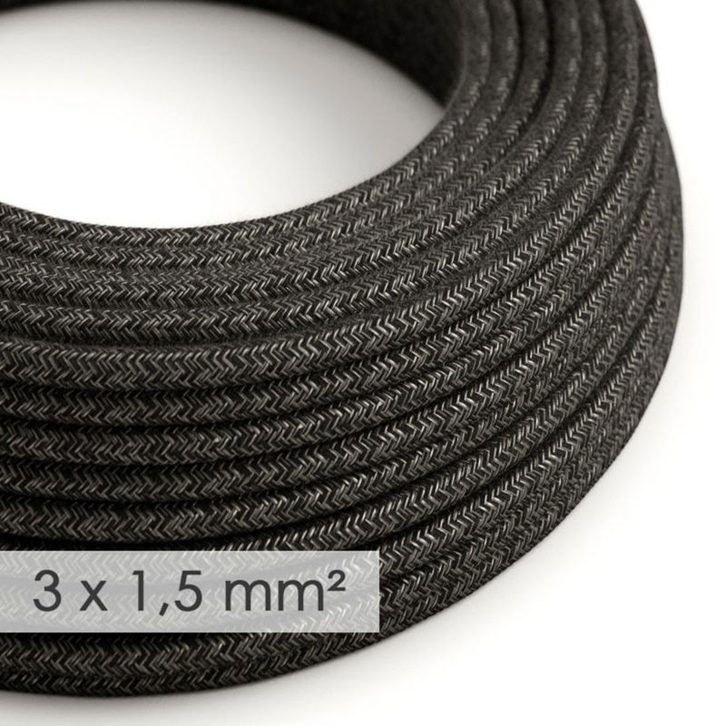 Textilkabel Linne Mörkgrå 3x1,5 mm² Textilkabel Linne Mörkgrå 3x1,5 mm² | Creative Cables