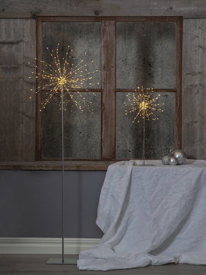 Dekoration på fot Firework Silver 130cm