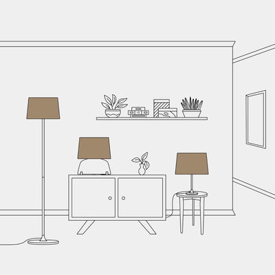 Lampskärm 24cm Athena med E27-fattning för bords- och golvlampa