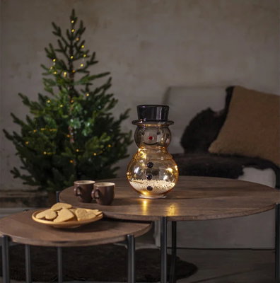 Glasdekoration Olle Snögubbe