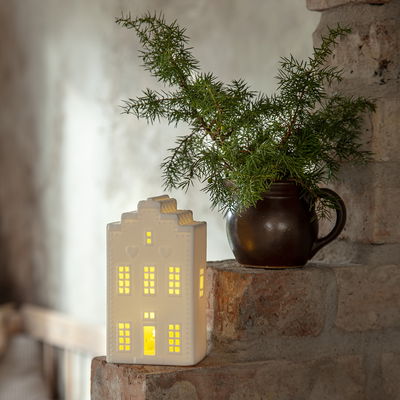 Inomhusdekoration Vinter Hus 16cm Porslin