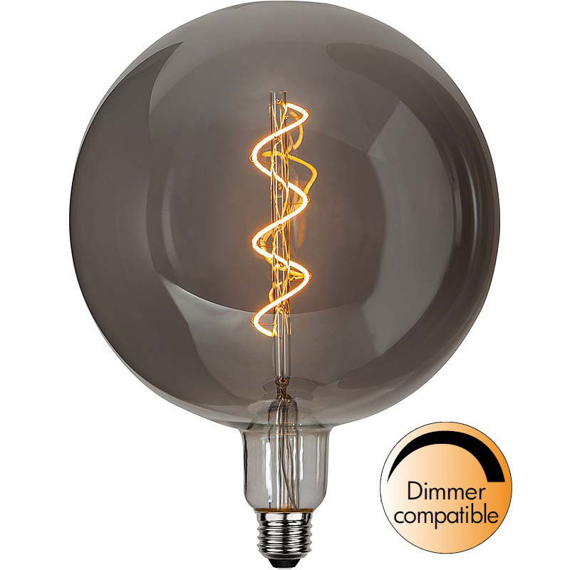 Dimbar Dekorationslampa Ø200 Industrial Vintage Smoke LED 2,8W 85lm E27 Dimbar Dekorationslampa Ø200 Industrial Vintage Smoke LED 2,8W 85lm E27