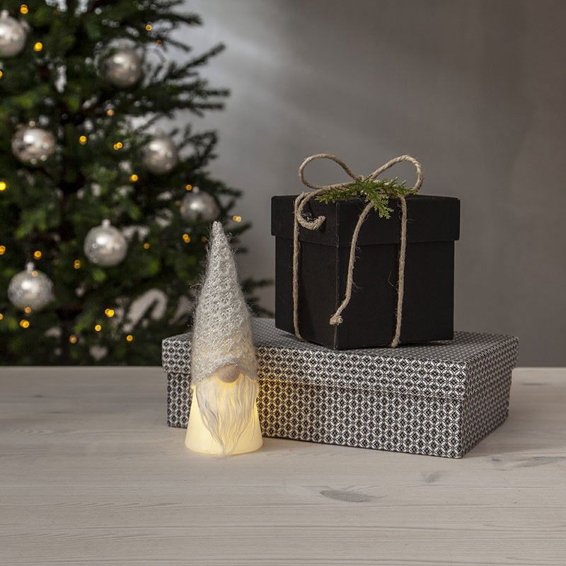 Juldekoration Joylight Tomte Luva Grå Juldekoration Joylight Tomte Luva Grå | Star Trading Lampgrossen
