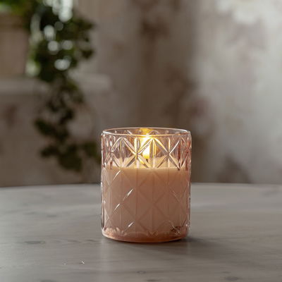 Blockljus Flamme Romb 10cm Rosa