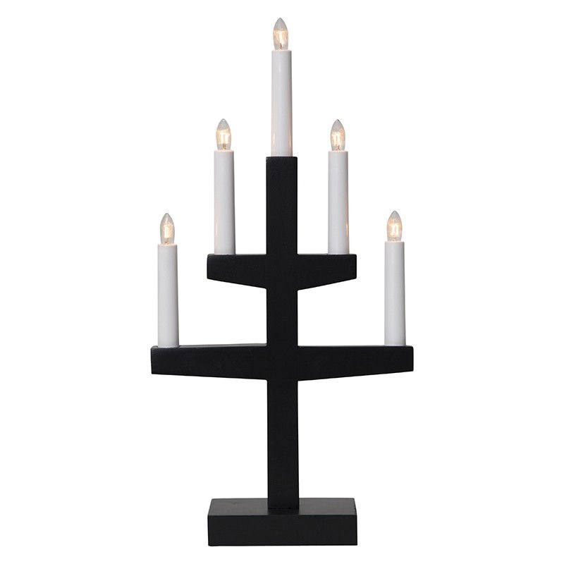 Ljusstake Trapp 5-ljus Svart Ljusstake Trapp 5-ljus Svart