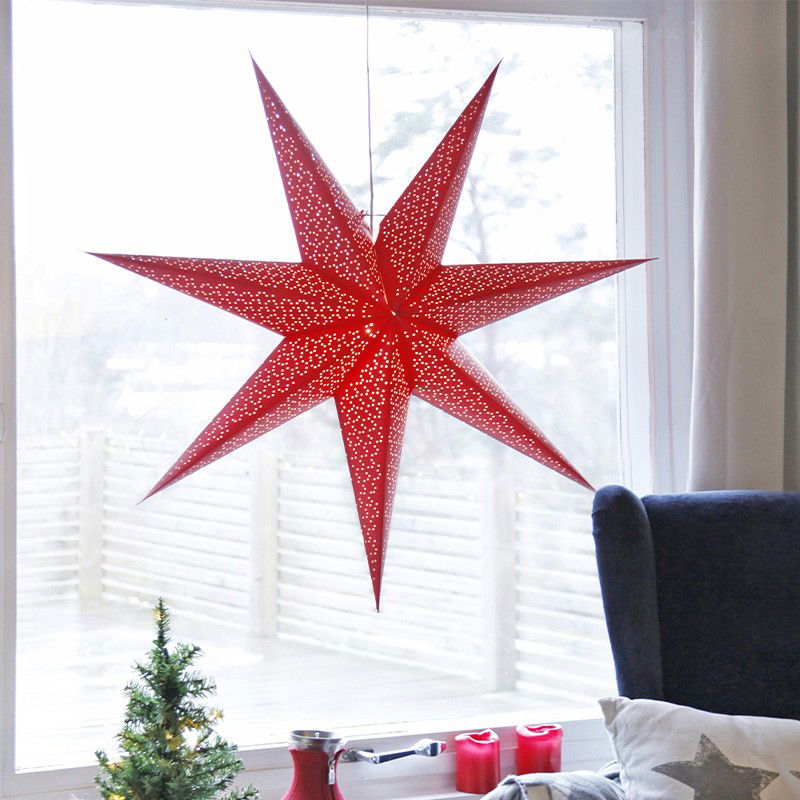 Julstjärna Dot Röd 1m