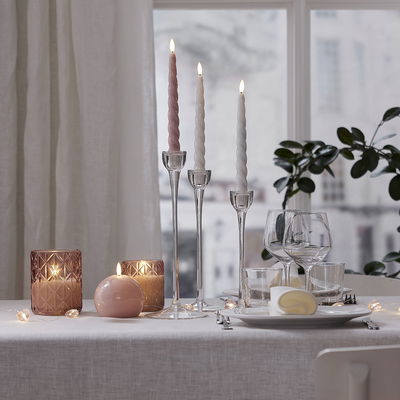 Blockljus Flamme Romb 12.5cm Rosa