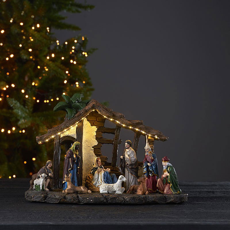Juldekoration Panorama Nativity Krubba Juldekoration Panorama Nativity Krubba