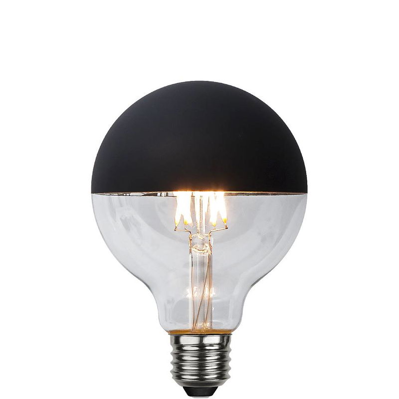 Globlampa Ø95 LED Toppförspeglad Svart 260lm E27 2600K Dim Globlampa Ø95 LED Toppförspeglad Svart 260lm E27 2600K Dim