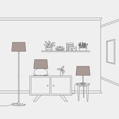 Lampskärm 24cm Athena med E27-fattning för bords- och golvlampa