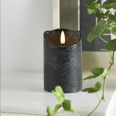 Blockljus Flamme Rustic Svart 12,5cm